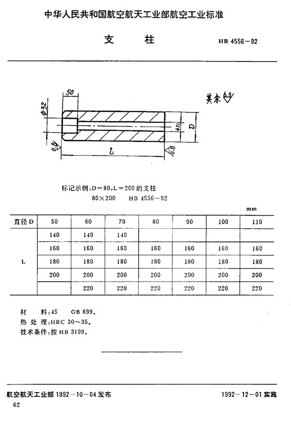 HB 4556-1992 支柱