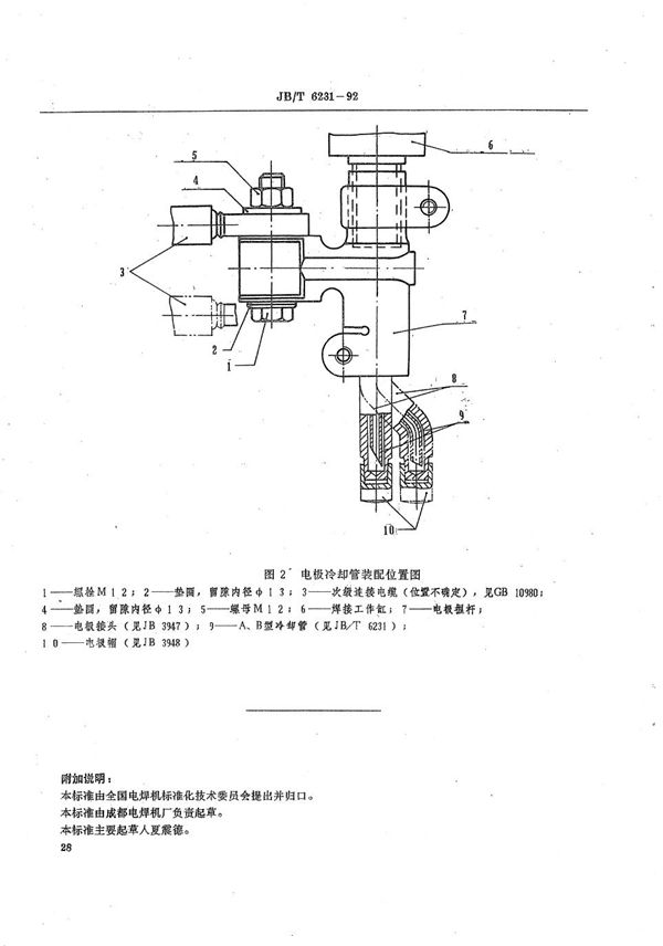 JB/T 6231-1992 电阻点焊设备电极冷却管