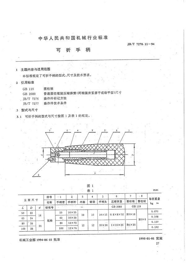 JB/T 7270.11-1994 可折手柄