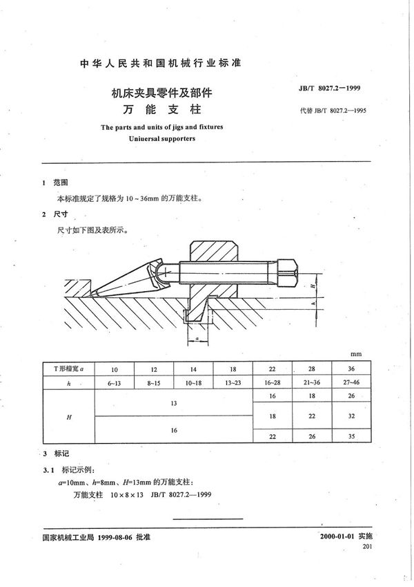 JB/T 8027.2-1999 机床夹具零件及部件 万能支柱