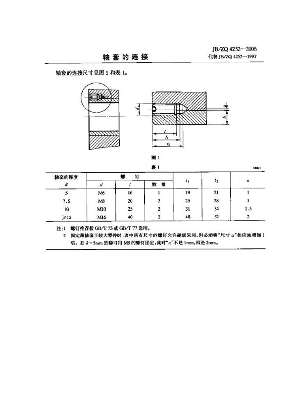 JB/ZQ 4252-2006 轴套的连接