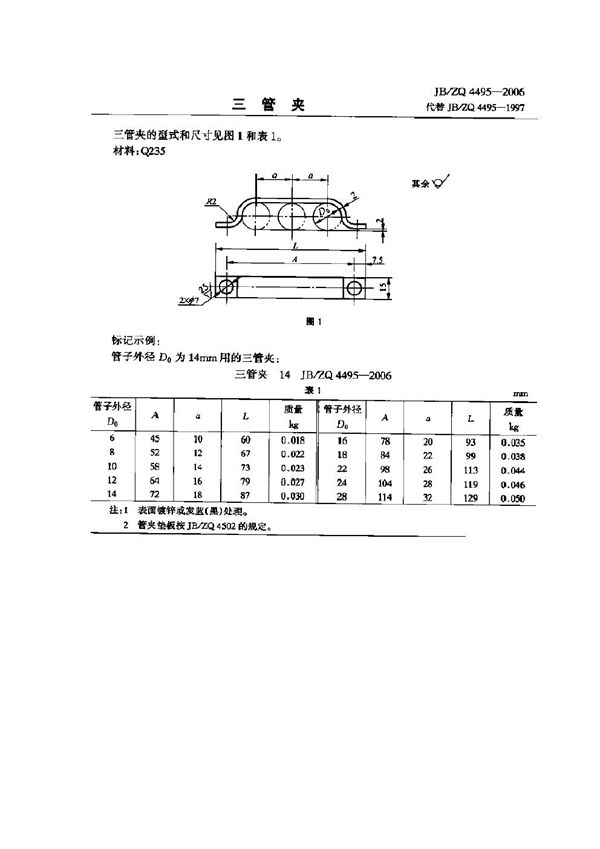 JB/ZQ 4495-2006 三管夹