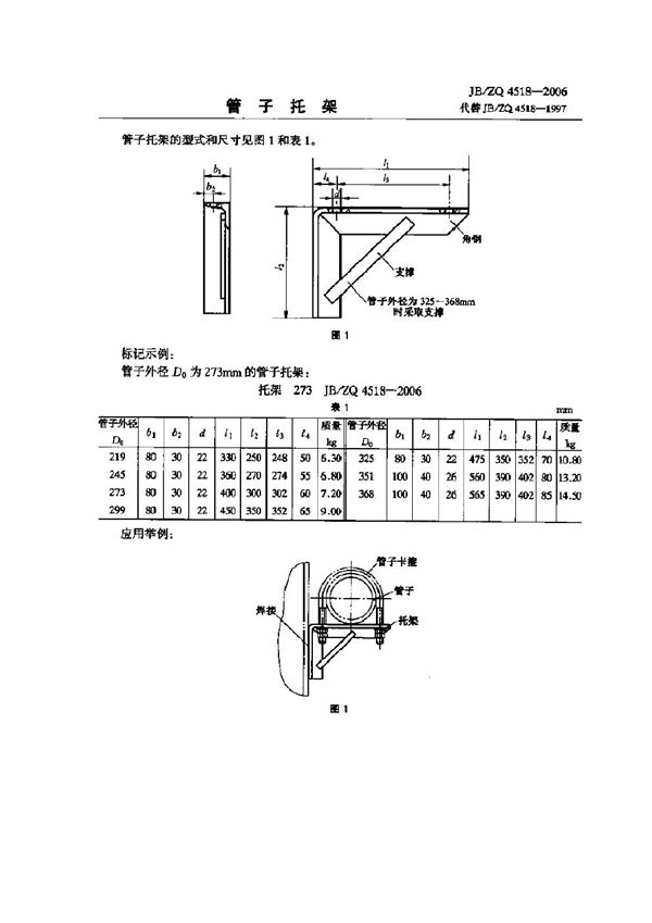 JB/ZQ 4518-2006 管子托架