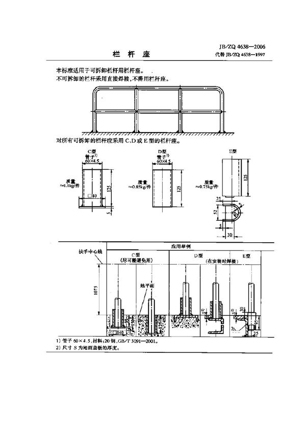 JB/ZQ 4638-2006 栏杆座