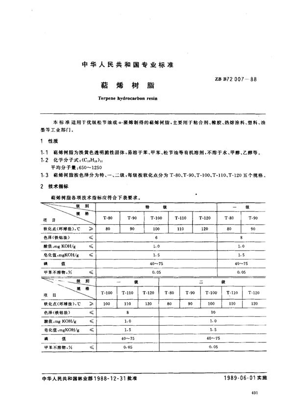 LY/T 1453-1999 萜烯树脂.PDF