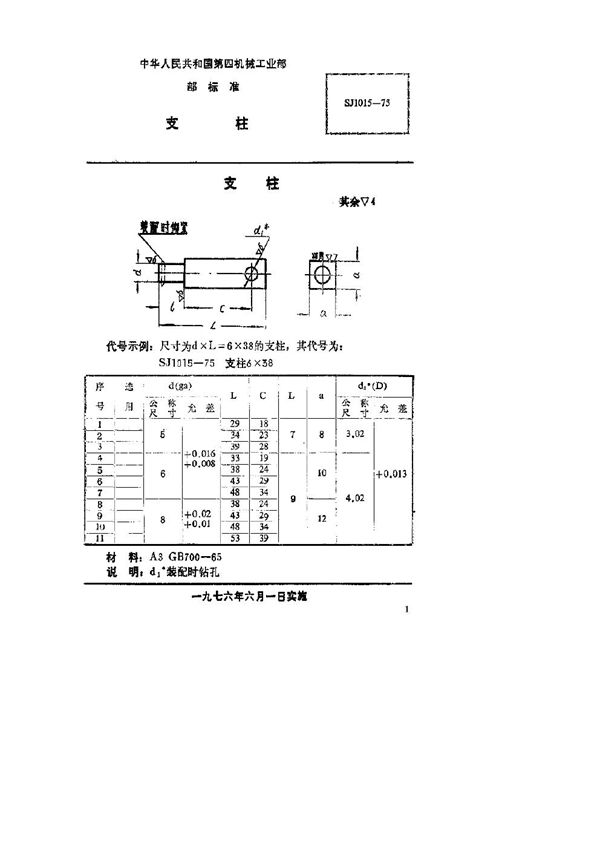 SJ 1015-1975 支柱