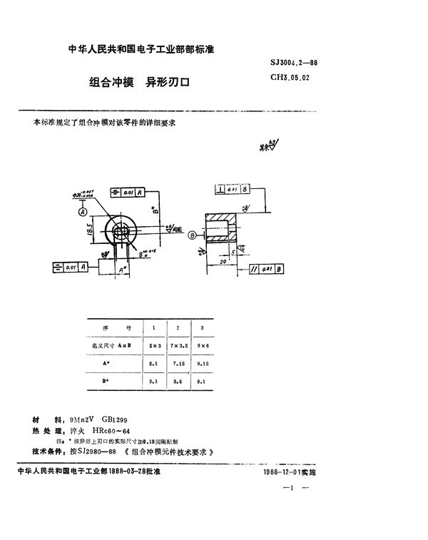 SJ 3004.2-1988 组合冲模 异形刃口