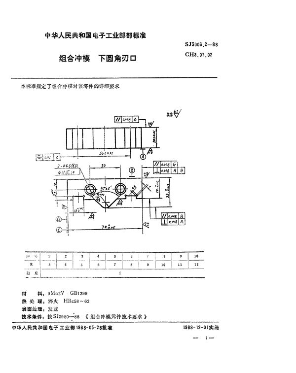 SJ 3006.2-1988 组合冲模 下圆角刃口