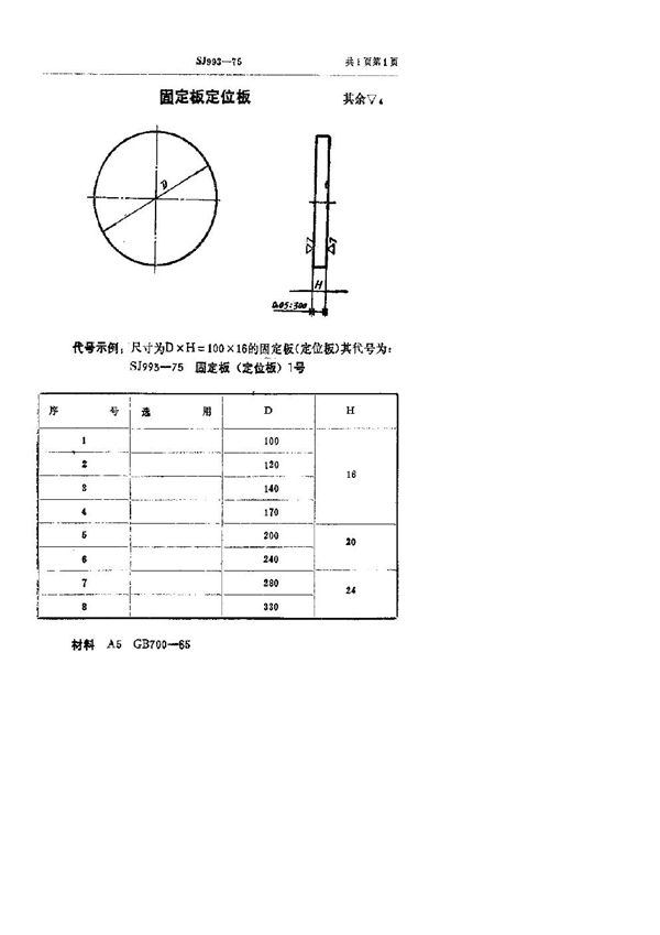 SJ 993-1975 固定板定位板