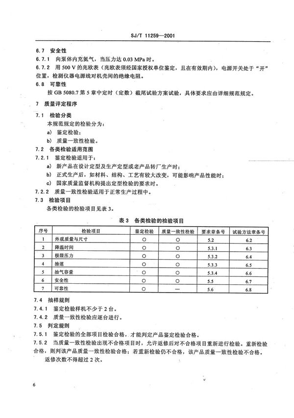 SJ/T 11259-2001 制冷机低温泵总规范