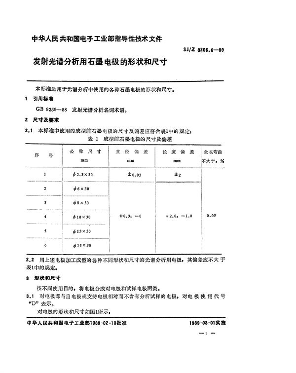 SJ/Z 3206.6-1989 发射光谱分析用石墨电极的形状和尺寸