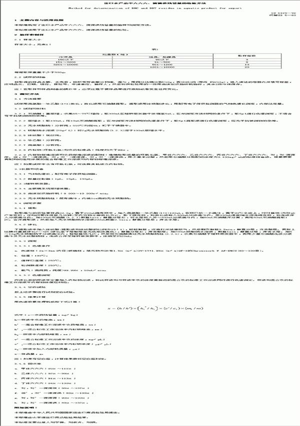 SN 0129-1992 出口水产品中六六六、滴滴涕残留量的检验方法