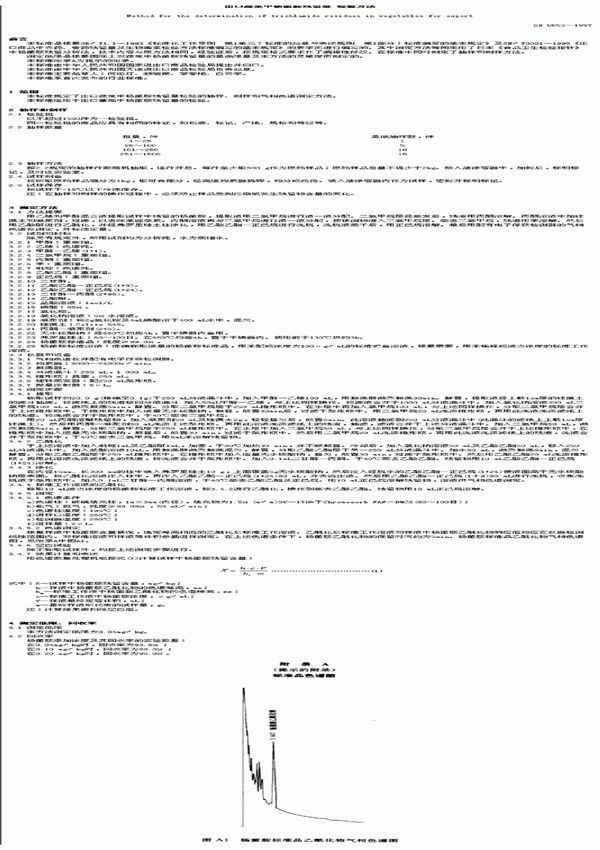 SN 0653-1997 出口蔬菜中杨菌胺残留量检验方法