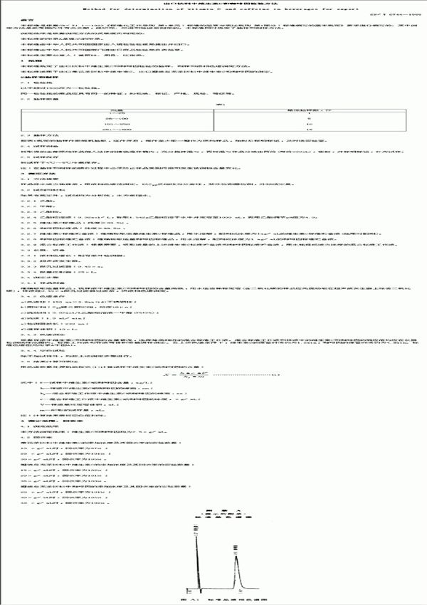 SN/T 0744-1999 出口饮料中维生素C和咖啡因检验方法