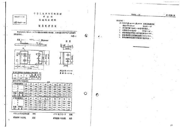 TB/T 420-1975 道岔轨撑垫板