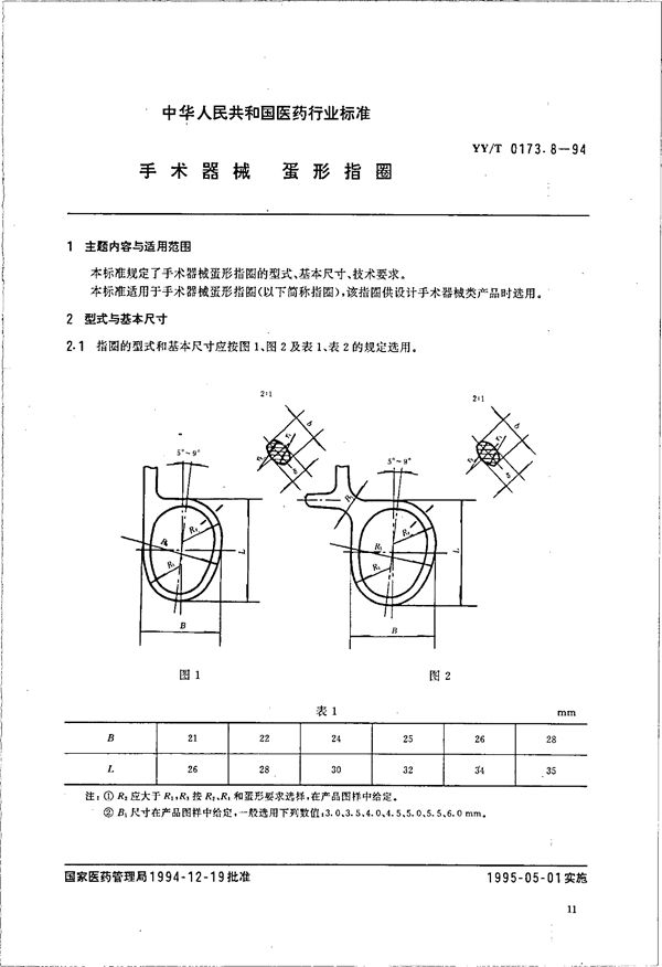 YY/T 0173.8-1994 手术器械 蛋形指圈