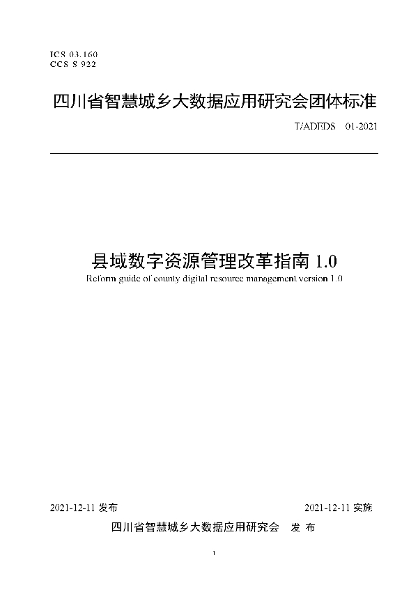 T/ADEDS 01-2021 县域数字资源管理改革指南1.0