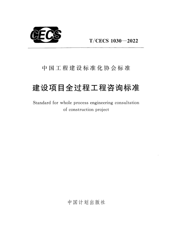 T/CECS 1030-2022 建设项目全过程工程咨询标准