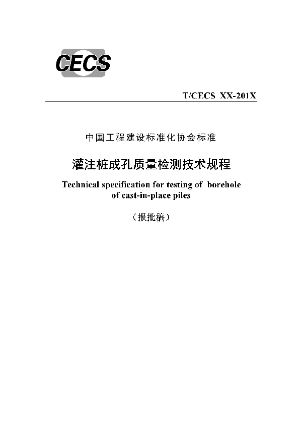 T/CECS 596-2019 灌注桩成孔质量检测技术规程