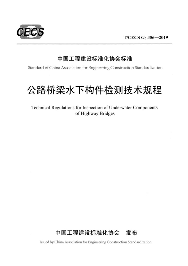 T/CECS G:J56-2019 公路桥梁水下构件检测技术规程