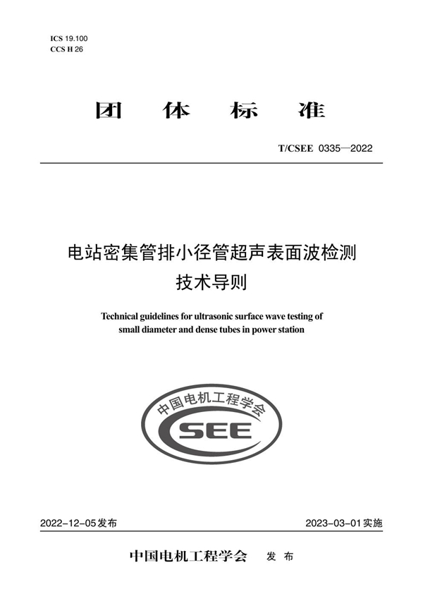 T/CSEE 0335-2022 电站密集管排小径管超声表面波检测技术导则