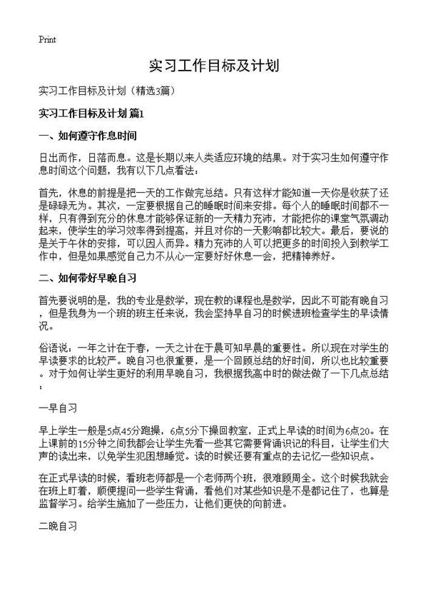 实习工作目标及计划 (共8页)