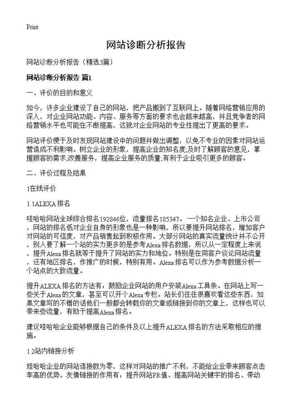 网站诊断分析报告 (共8页)