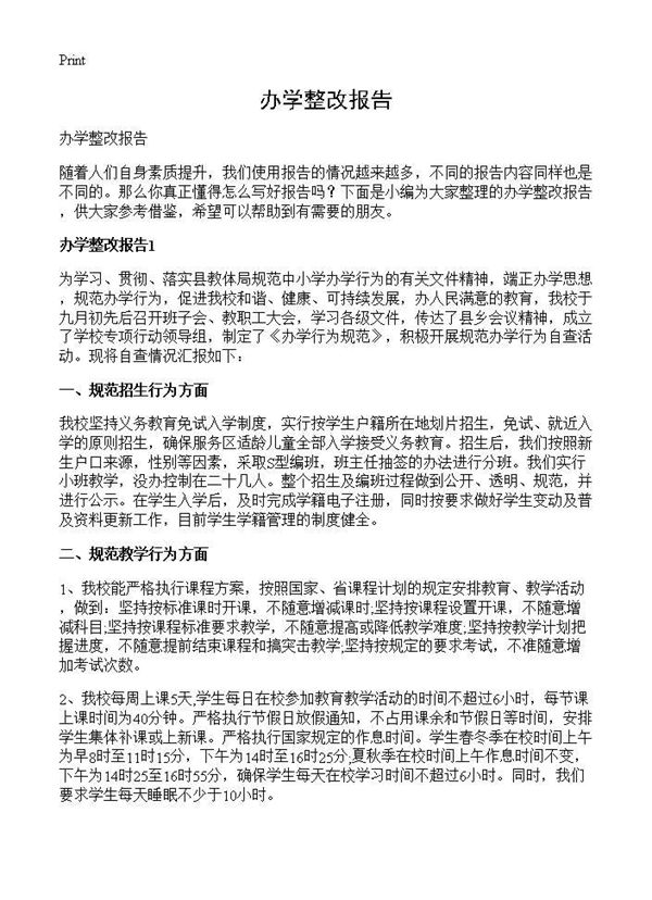 办学整改报告 (共18页)