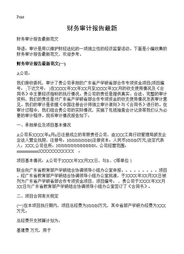 财务审计报告最新 (共5页)