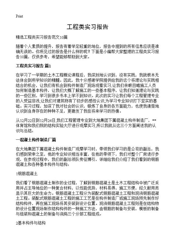 工程类实习报告 (共20页)