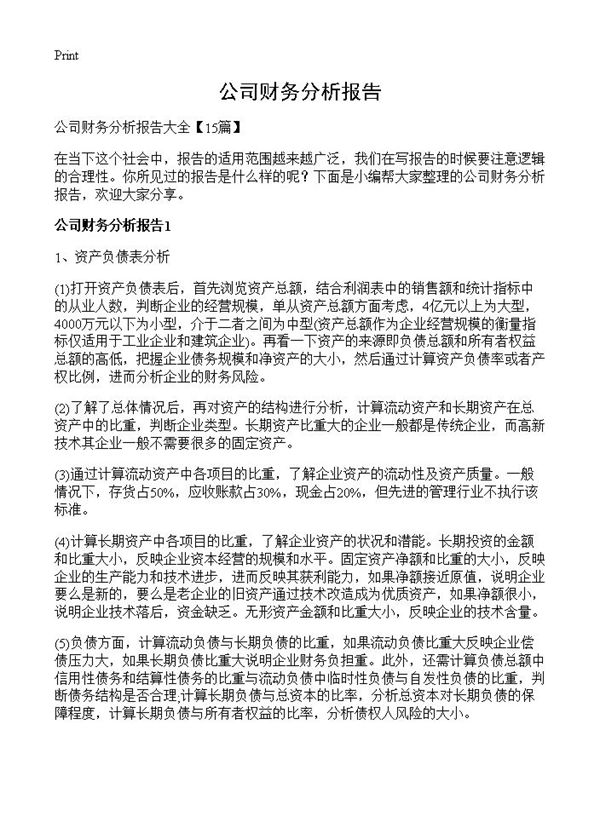 公司财务分析报告 (共44页)