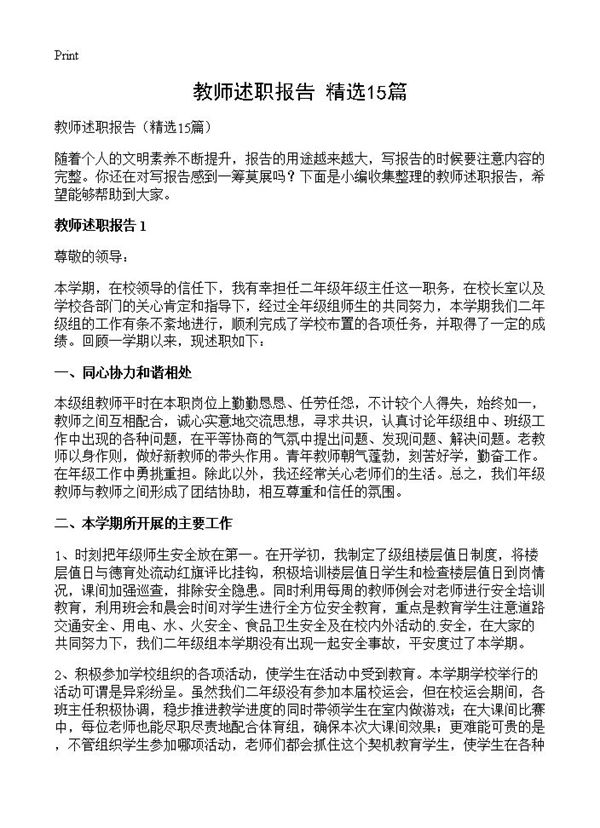 教师述职报告 (共17页)