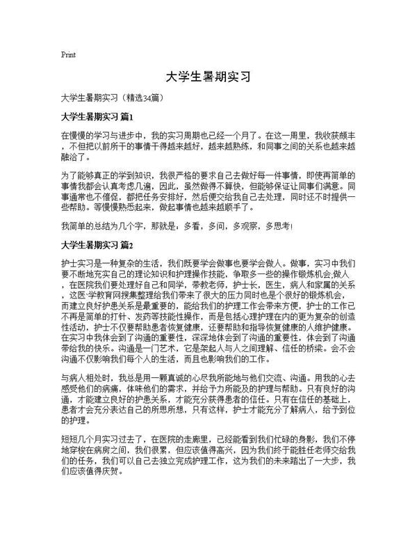 大学生暑期实习 (共37页)