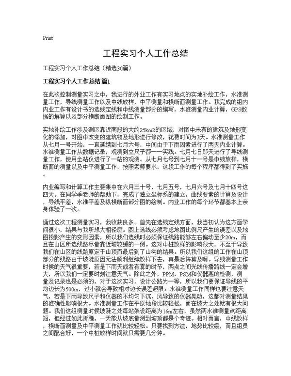 工程实习个人工作总结 (共36页)