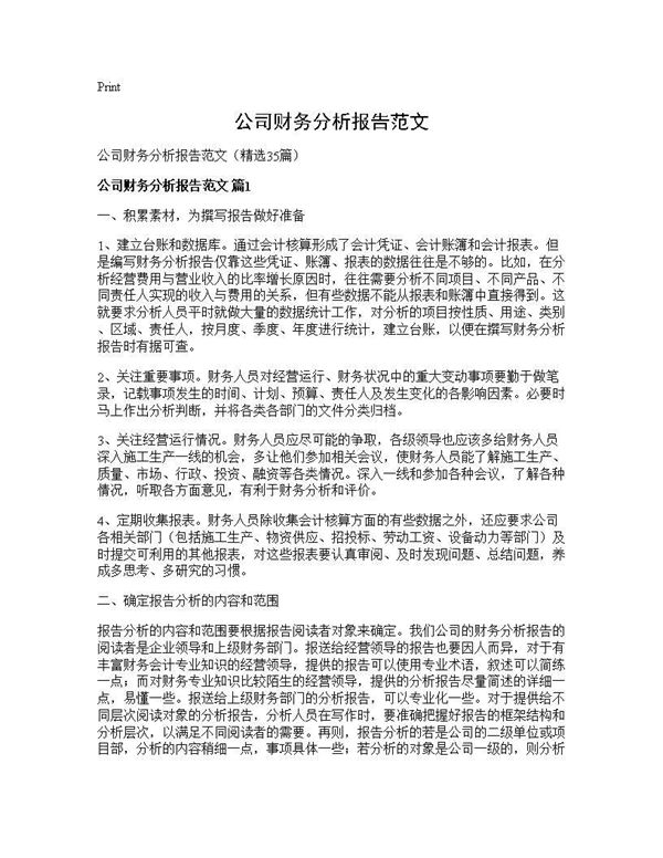 公司财务分析报告范文 (共113页)