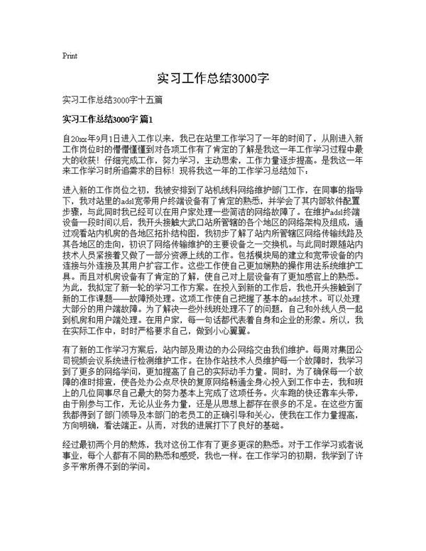 实习工作总结3000字 (共49页)