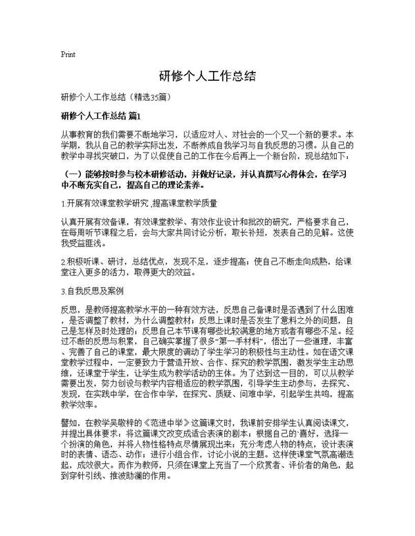 研修个人工作总结 (共49页)