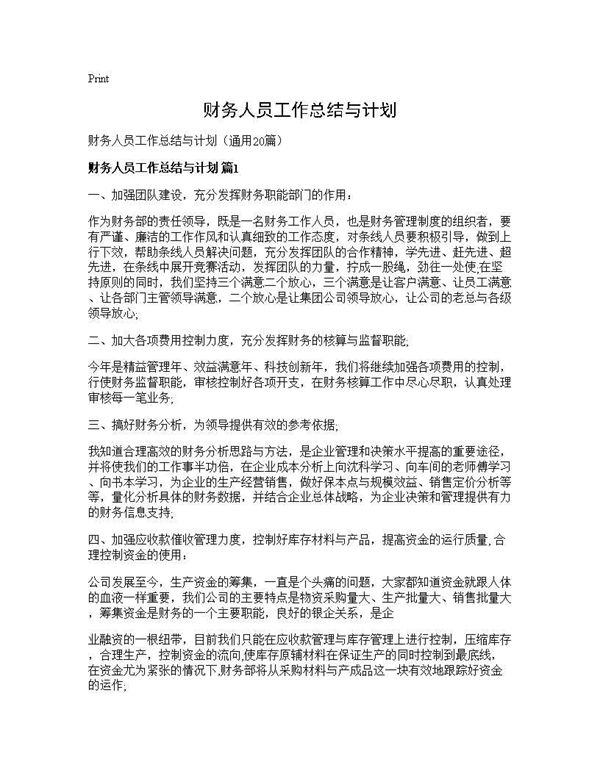 财务人员工作总结与计划 (共28页)