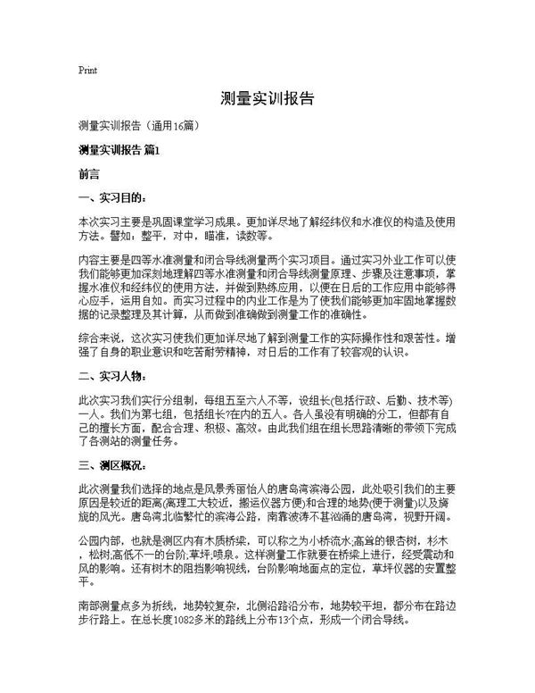 测量实训报告 (共27页)