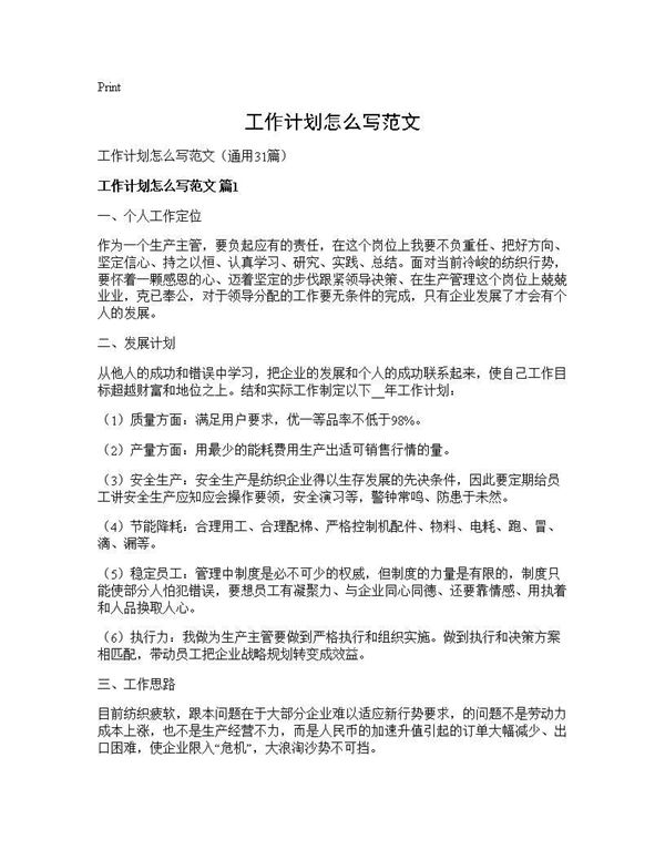 工作计划怎么写范文 (共38页)