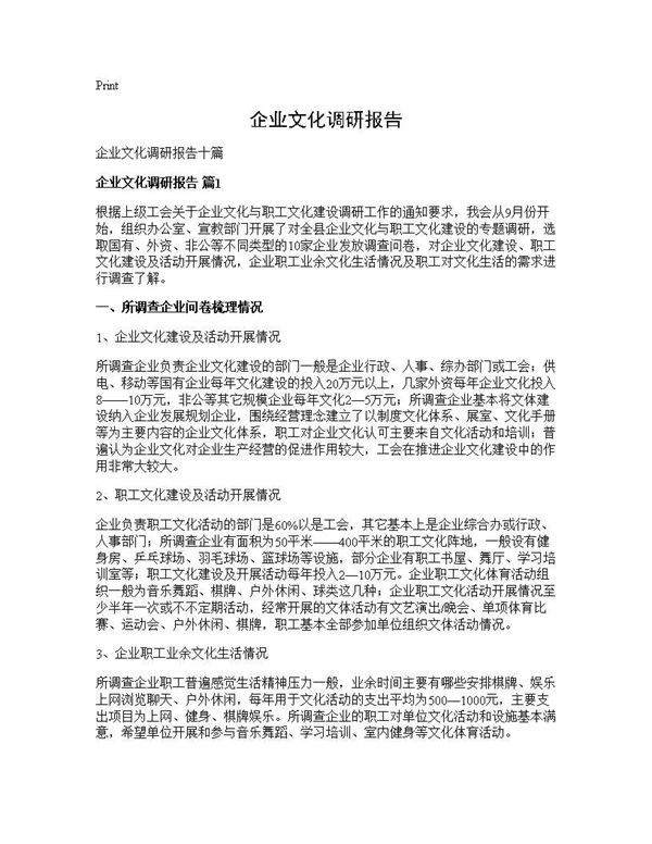 企业文化调研报告 (共27页)