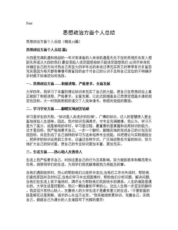 思想政治方面个人总结 (共28页)