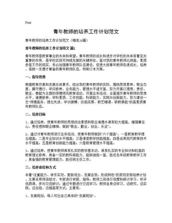 青年教师的培养工作计划范文 (共31页)