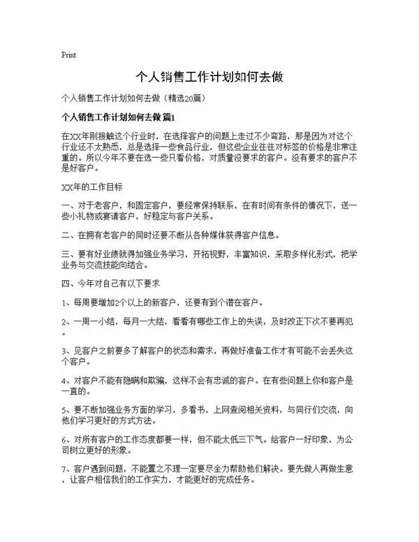 个人销售工作计划如何去做 (共28页)