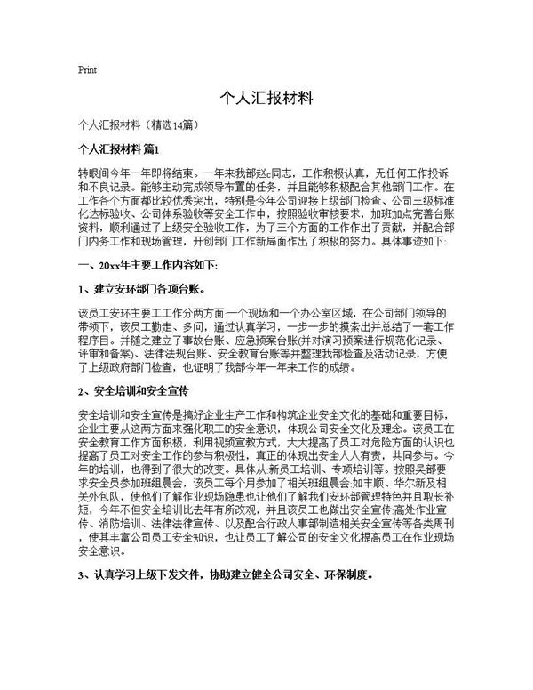 个人汇报材料 (共22页)