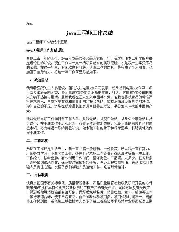 java工程师工作总结 (共23页)