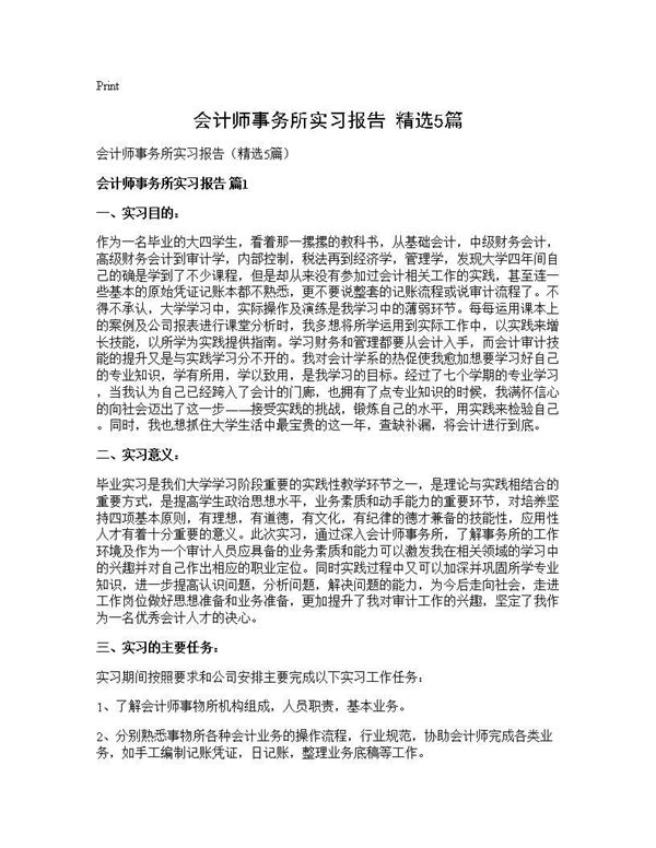 会计师事务所实习报告(精选) (共15页)