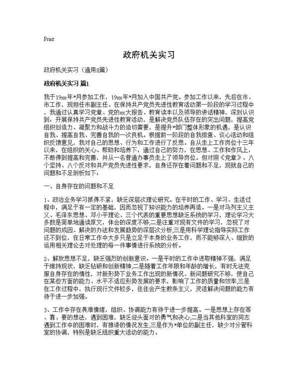 政府机关实习 (共9页)