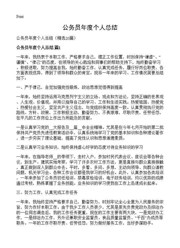 公务员年度个人总结 (共21页)