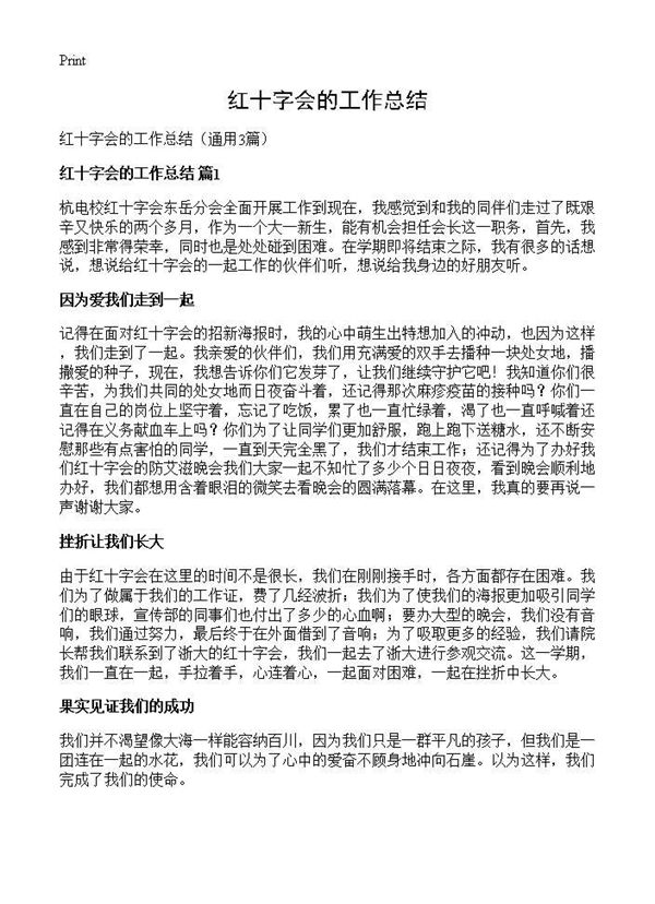 红十字会的工作总结 (共5页)